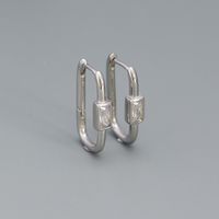 Mode Geometrisch Sterling Silber Inlay Zirkon Ohrringe 1 Paar sku image 3
