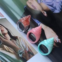 Simple Style Conch Resin Polishing Women's Rings 1 Piece main image 4