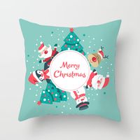 Fashion Christmas Tree Santa Claus Letter Polyester Pillow Cases main image 3