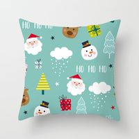 Fashion Christmas Tree Santa Claus Letter Polyester Pillow Cases sku image 7