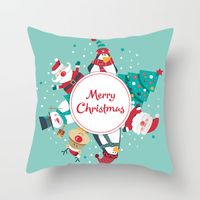 Fashion Christmas Tree Santa Claus Letter Polyester Pillow Cases sku image 8