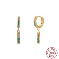 Fashion Geometric Sterling Silver Plating Inlay Artificial Gemstones Earrings sku image 10