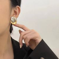Simple Style Round Metal Plating Women's Earrings 1 Pair main image 5
