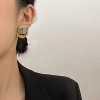 Simple Style Round Metal Plating Women's Earrings 1 Pair main image 3