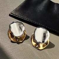 Simple Style Round Metal Plating Women's Earrings 1 Pair sku image 1
