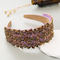 Baroque Style Geometric Cloth Inlay Rhinestones Glass Hair Band 1 Piece sku image 1