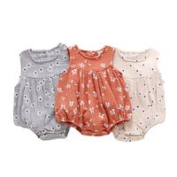 Cute Ditsy Floral Patchwork Cotton Baby Rompers main image 3
