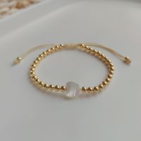 Simple Style Streetwear Cross Star Heart Shape Shell Copper Plating 14k Gold Plated Bracelets main image 4