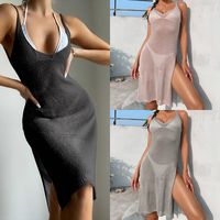 Women's Fashion Solid Color Thigh Slit Hollow Out Cover Ups main image 1