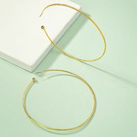 1 Pair Simple Style Circle Plating Alloy Hoop Earrings main image 5