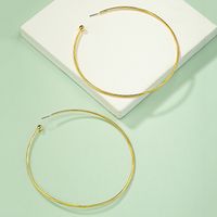 1 Pair Simple Style Circle Plating Alloy Hoop Earrings main image 4