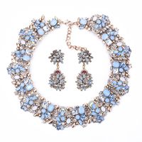 Luxurious Geometric Alloy Plating Rhinestones Women's Earrings Necklace sku image 6