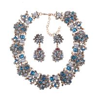 Luxurious Geometric Alloy Plating Rhinestones Women's Earrings Necklace sku image 10