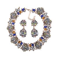 Luxurious Geometric Alloy Plating Rhinestones Women's Earrings Necklace sku image 12
