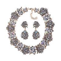 Luxurious Geometric Alloy Plating Rhinestones Women's Earrings Necklace sku image 5