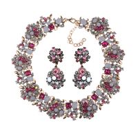 Luxurious Geometric Alloy Plating Rhinestones Women's Earrings Necklace sku image 4