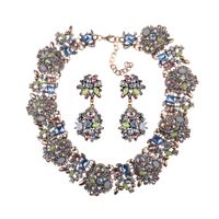 Luxurious Geometric Alloy Plating Rhinestones Women's Earrings Necklace sku image 13