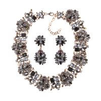 Luxurious Geometric Alloy Plating Rhinestones Women's Earrings Necklace sku image 17