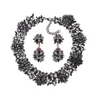 Luxurious Geometric Alloy Plating Rhinestones Women's Earrings Necklace sku image 16