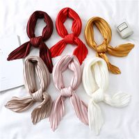 Women's Elegant Solid Color Satin Silk Scarves main image 1