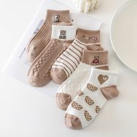 Women's Fashion Bear Flower Polyester Cotton Polyester Ankle Socks A Pair main image 5