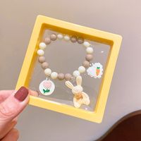 Cartoon Style Rabbit Unicorn Shell Plastic Beaded Girl's Bracelets 1 Set sku image 1