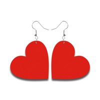 Cute Heart Shape Pu Leather Women's Drop Earrings 1 Pair sku image 6