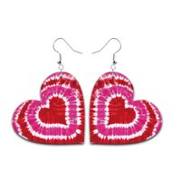 Cute Heart Shape Pu Leather Women's Drop Earrings 1 Pair sku image 4
