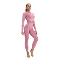 Casual Sports Solid Color Round Neck Tracksuit T-shirt Leggings main image 4
