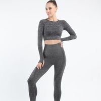 Casual Sports Solid Color Round Neck Tracksuit T-shirt Leggings main image 6