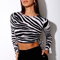 Women's Blouse Long Sleeve Blouses Patchwork Fashion Zebra main image 6