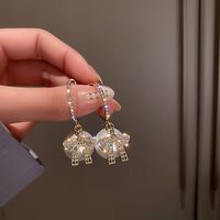 Sweet Geometric Butterfly Bow Knot Imitation Pearl Alloy Inlay Rhinestones Women's Earrings 1 Pair sku image 532