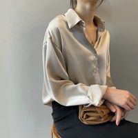 Women's Blouse Long Sleeve Blouses Casual Solid Color main image 3