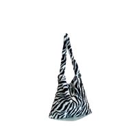 Women's Large All Seasons Plush Zebra Stripe Fashion Square Open Tote Bag main image 2