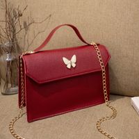 Women's Small Pu Leather Butterfly Fashion Square Flip Cover Crossbody Bag sku image 2