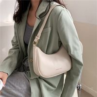 Women's Small All Seasons Pu Leather Solid Color Streetwear Square Zipper Underarm Bag main image 4