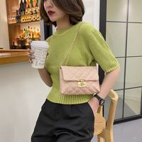 Women's Small Pu Leather Solid Color Fashion Square Lock Clasp Crossbody Bag main image 5