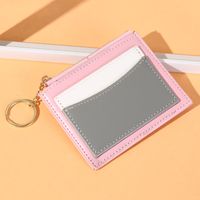 Women's Solid Color Pu Leather Zipper Card Holders sku image 4