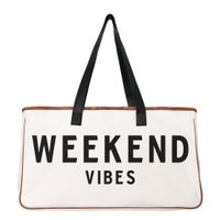 Women's Vintage Style Letter Canvas Shopping Bags sku image 1