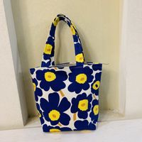 Women's Fashion Flower Canvas Shopping Bags sku image 6