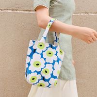 Women's Fashion Flower Canvas Shopping Bags sku image 10