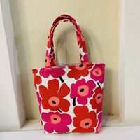 Women's Fashion Flower Canvas Shopping Bags sku image 7