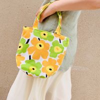 Women's Fashion Flower Canvas Shopping Bags sku image 11