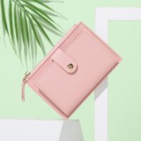 Women's Solid Color Pvc Buckle Card Holders main image 5
