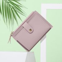 Women's Solid Color Pvc Buckle Card Holders sku image 6
