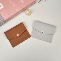 Unisex Solid Color Pu Leather Flip Cover Coin Purses main image 3