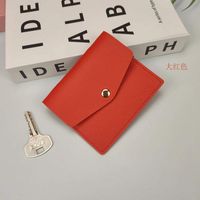 Unisex Solid Color Pu Leather Flip Cover Coin Purses sku image 3
