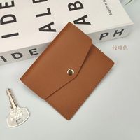Unisex Solid Color Pu Leather Flip Cover Coin Purses sku image 2
