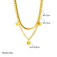 Fashion Butterfly Titanium Steel Plating Layered Necklaces 1 Piece main image 4