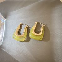 Sweet U Shape Alloy Resin Women's Earrings 1 Pair sku image 2